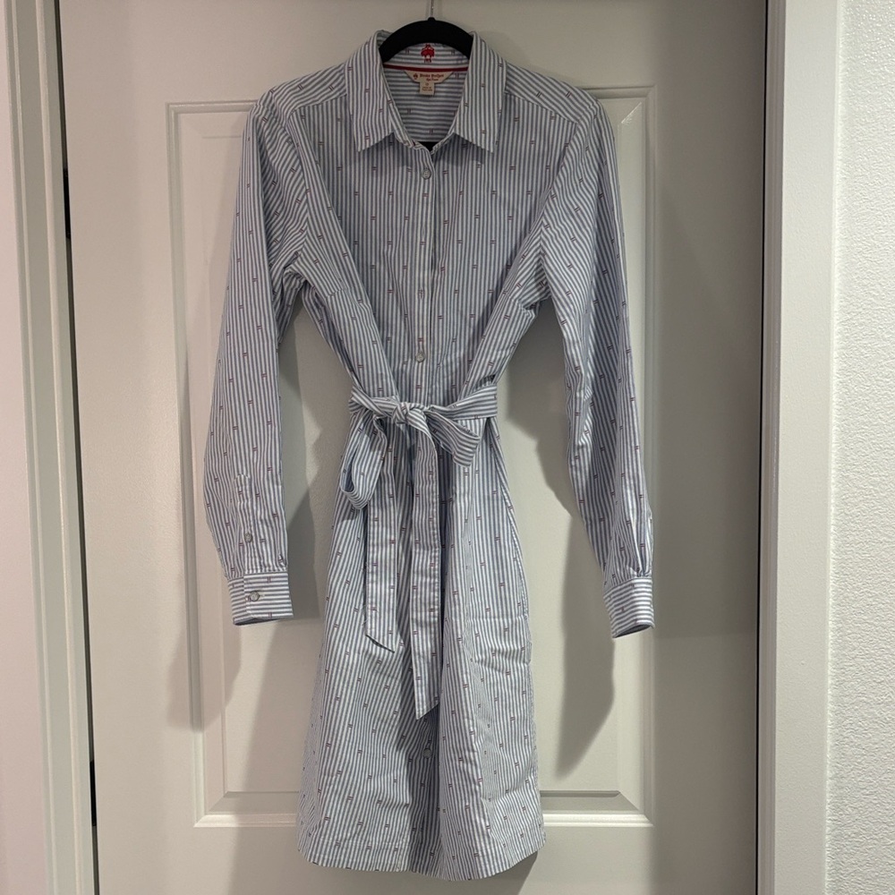 Brooks Brothers Striped Blue Shirt Dress